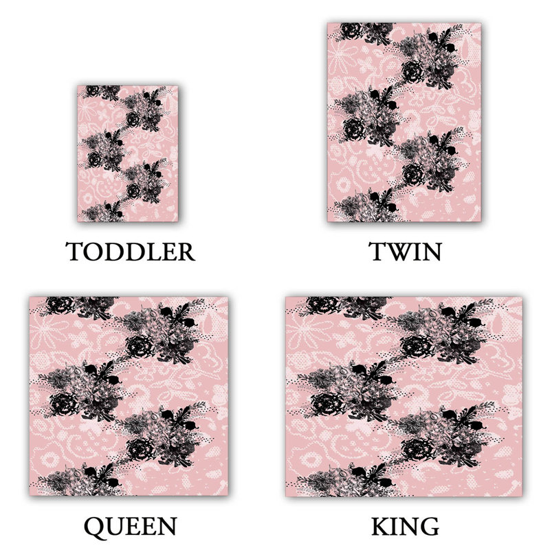 Ensemble de housse de couette baroque bouquet, 1 housse simple + 1 taie standard