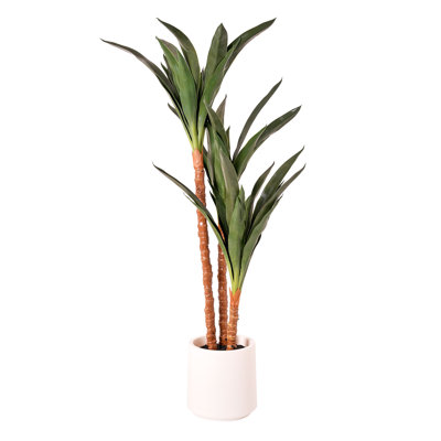 Realistic Artificial Yuca Tree Faux Plant for Home Decor, Indoor Living Room or Office - 48"