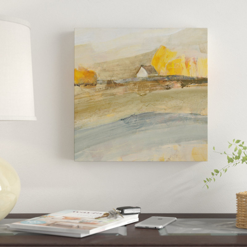 « bientôt home neutral crop », reproduction de peinture à l’acrylique sur toile tendue, H 14 po x l 14 po