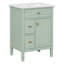 Meuble-lavabo de salle de bain avec lavabo, meuble-lavabo vert autoportant de 24 pouces pour le rangement de la salle de bain