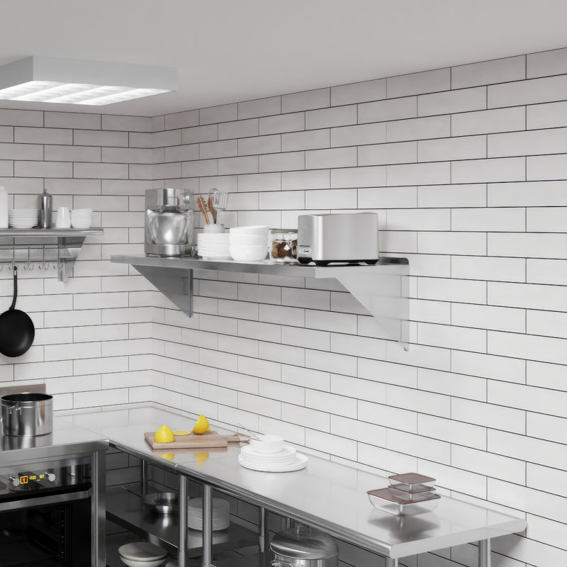 AmGood Stainless Steel Wall Mount Shelf, 16" H x 60" W x 18" D