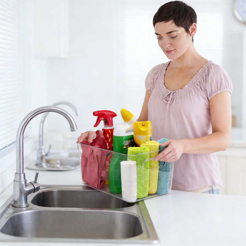 Clear Plastic Storage Bins And Organizers For Kitchen, Pantry, Fridge, Cabinet, Bathroom, And Home Organization - Heavy-Duty & Stackable