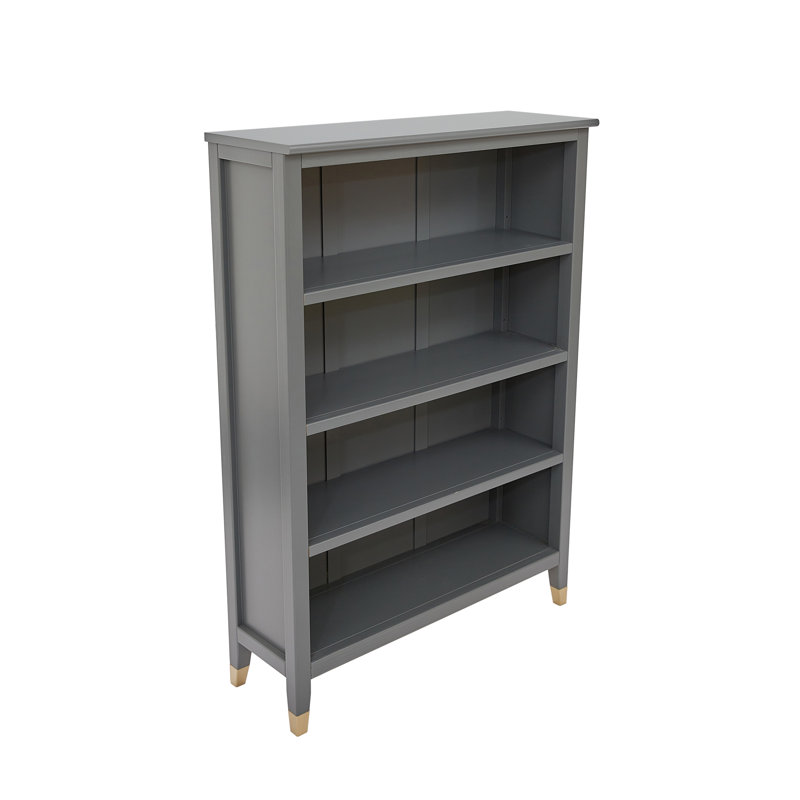 Bookcase, (4 Shelves) 50" H x 35" W x 12" D, Gray