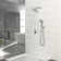 6" Complete Shower Combo Set, 5 Functions Solid Brass Shower Set with Rough-in Valve