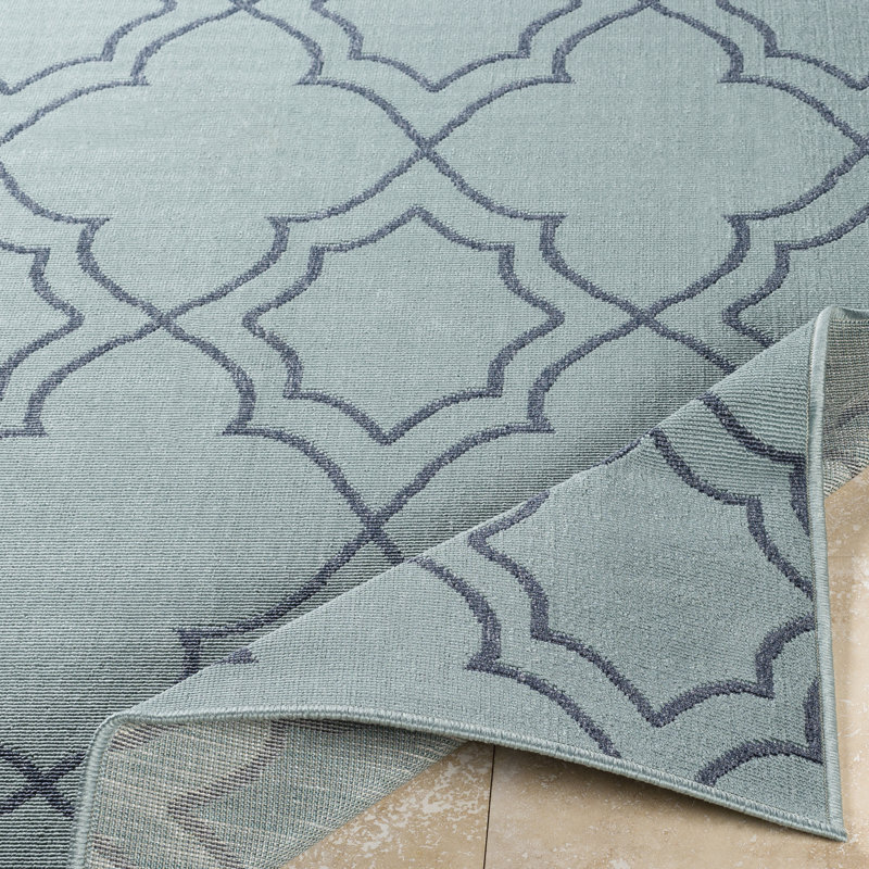 Tapis intérieur / extérieur géométrique Gilead, Carré 8 pi 9 po