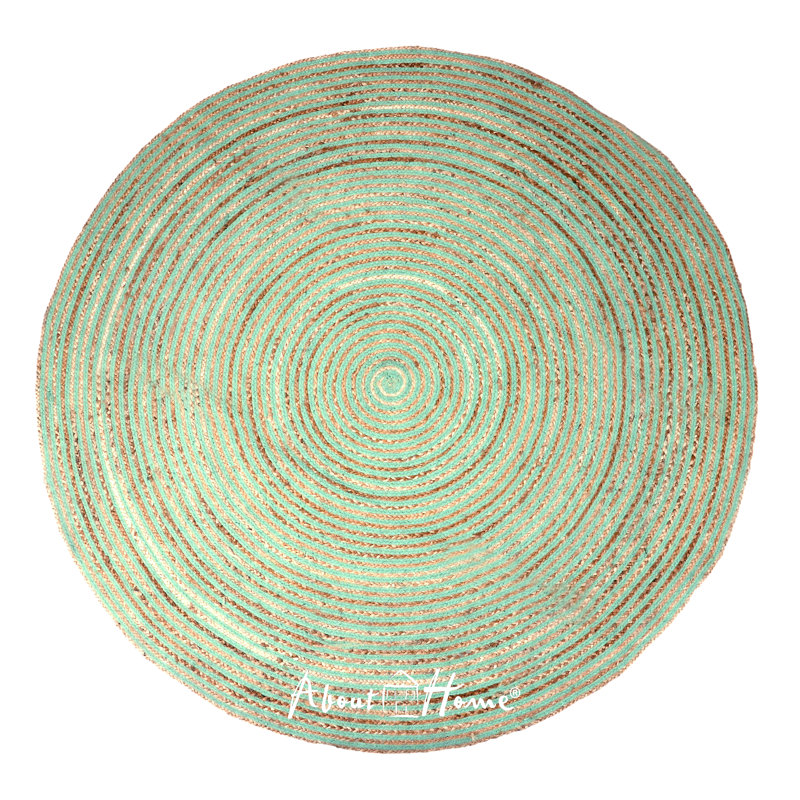 Round Striped Hand Woven Indoor / Outdoor Area Rug, Round 150cm