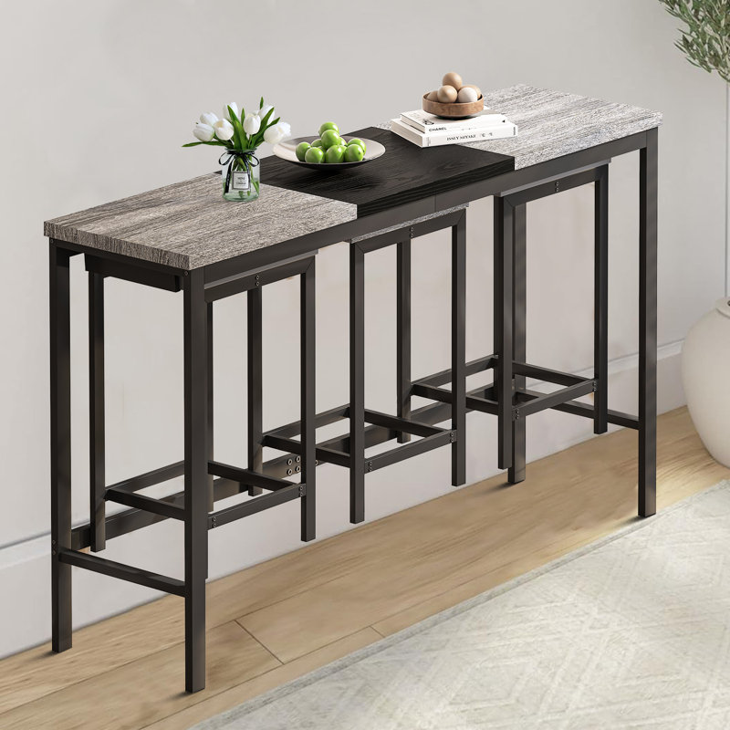 Ensemble de salle à manger rectangulaire L 60,23 po x l 15,74 po Erjol, Gris