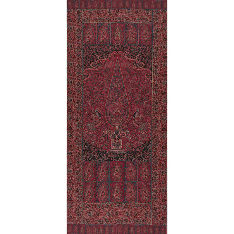Colmery Paisley Panel Fabric, Rouge