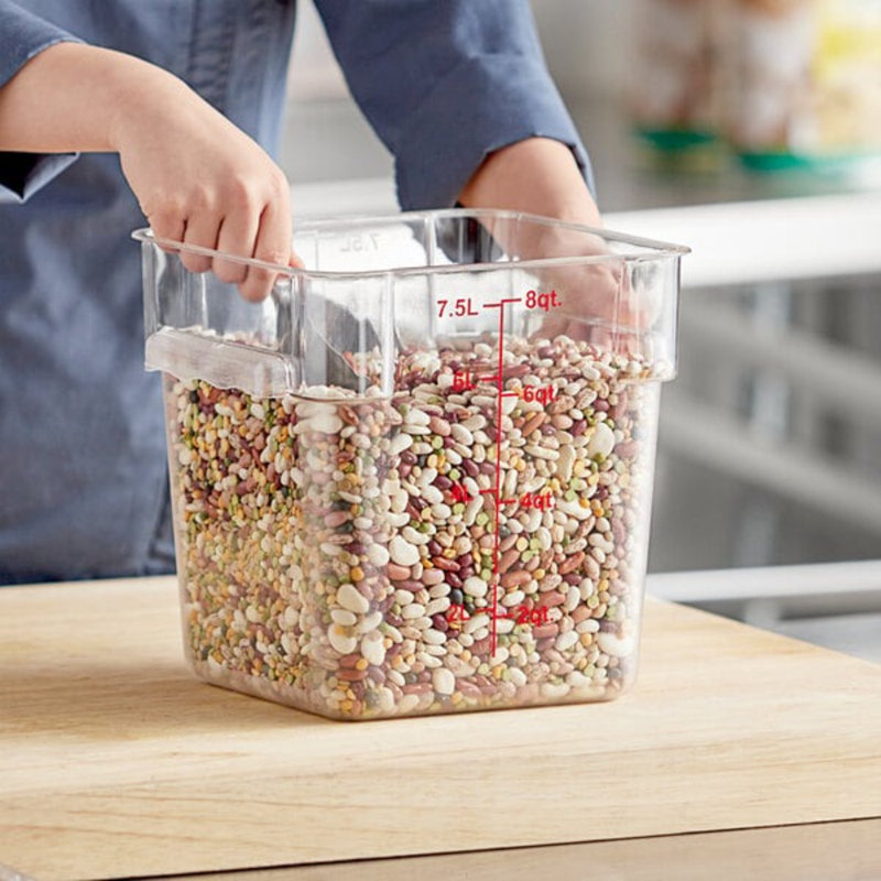Choice 8 Qt Clear Polycarbonate Food Storage Container – Stackable, Durable, NSF Certified For Commercial Kitchens