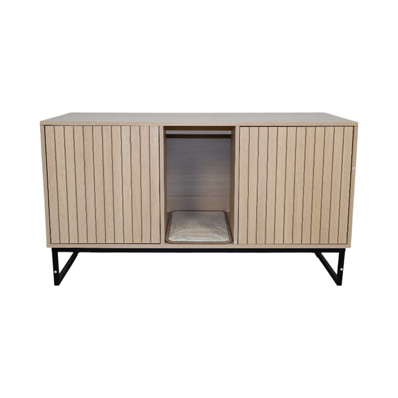 Maison de chat moderne en bois avec tapis à gratter