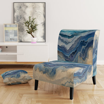 Fauteuil de chambre rembourré Coast Sea Waves Watercolor