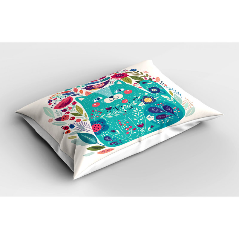 Blue/Green/Yellow/Red Polyester Microfiber Piece Sham, Twin