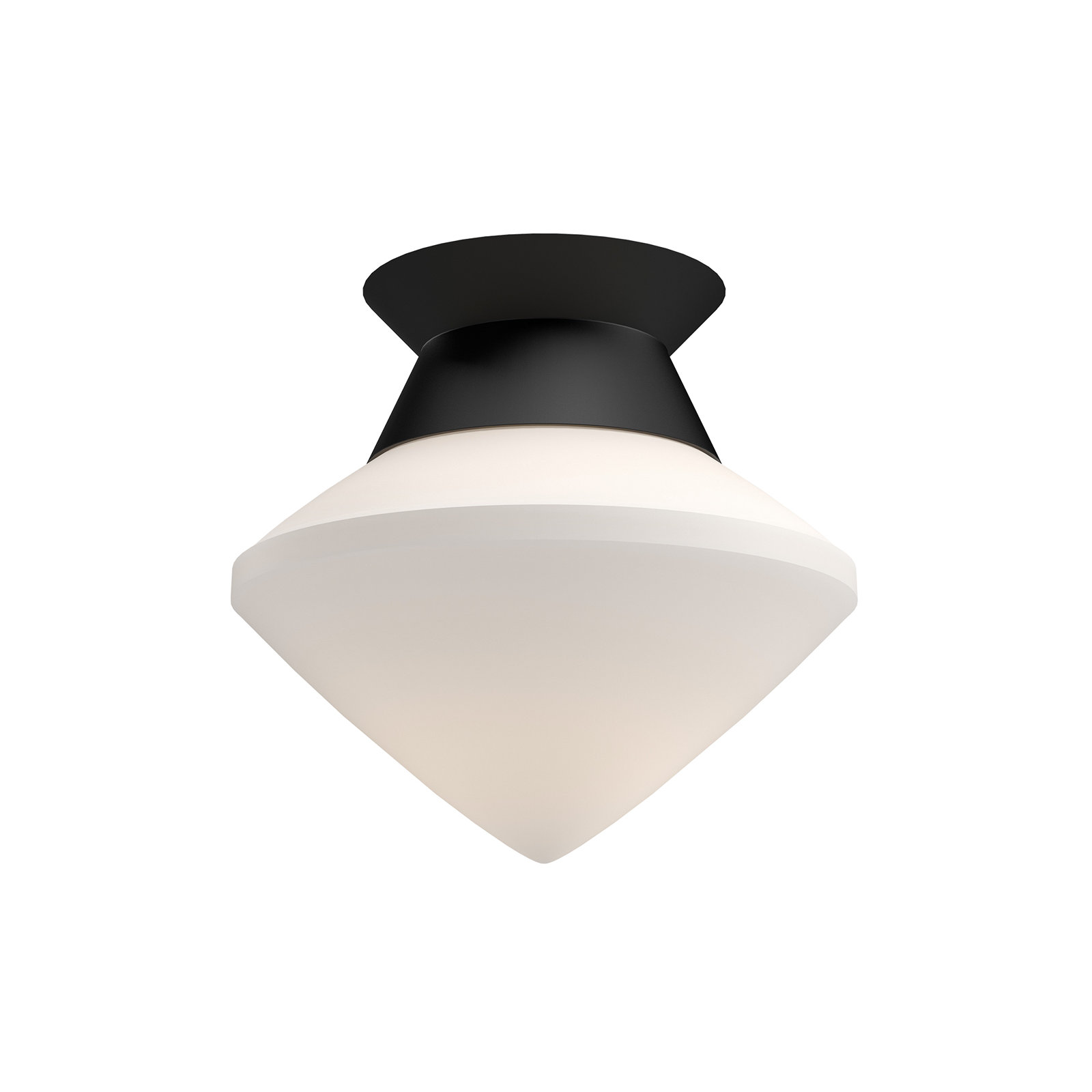 Orrin Single Light Glass Flush Mount, Matte Black
