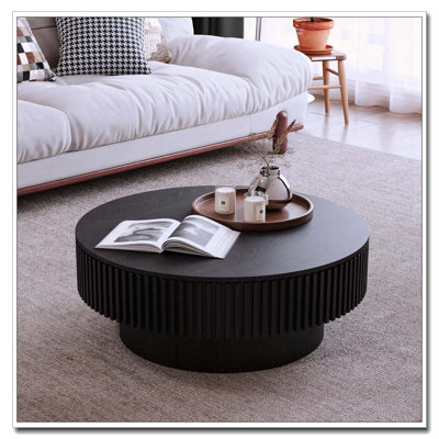 Solid Wood Round Coffee Table with Storage by Ebern Designs