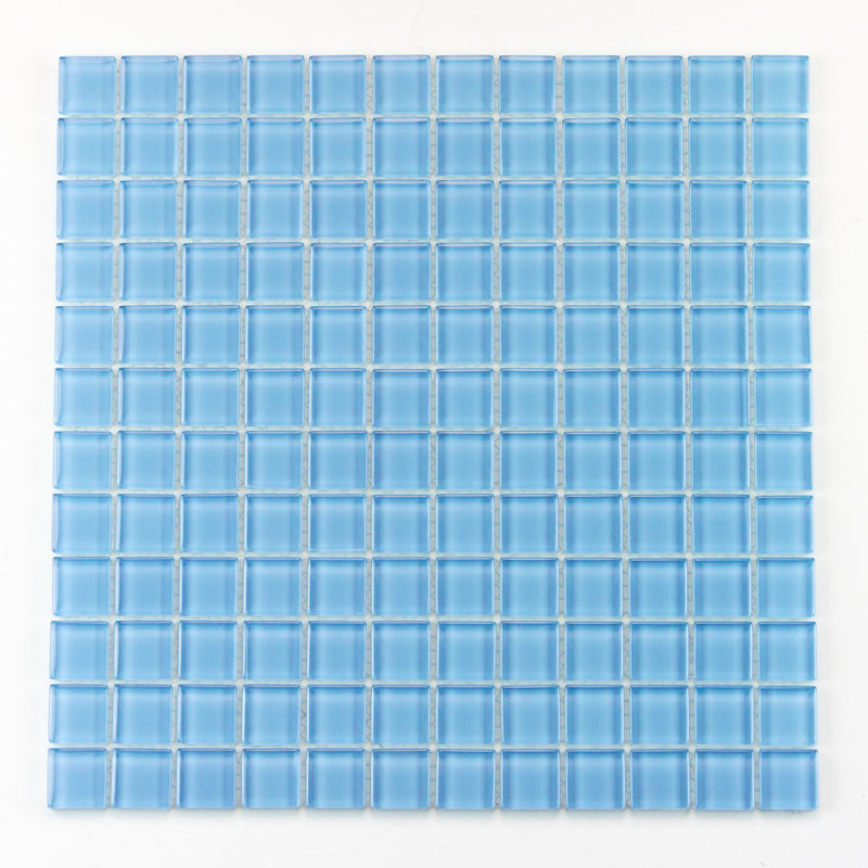 Torch Song 1'' W x 1'' L Glass Tile Mosaic Sheet, Sky