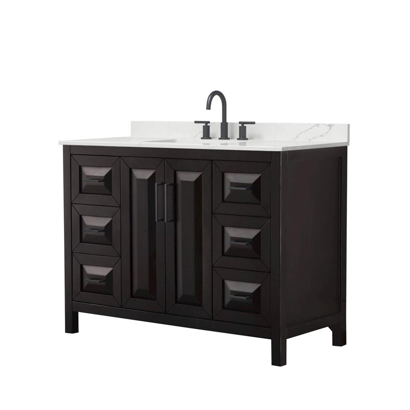 Daria 48'' W Vanity, Giotto Quartz, Brown, Matte Black