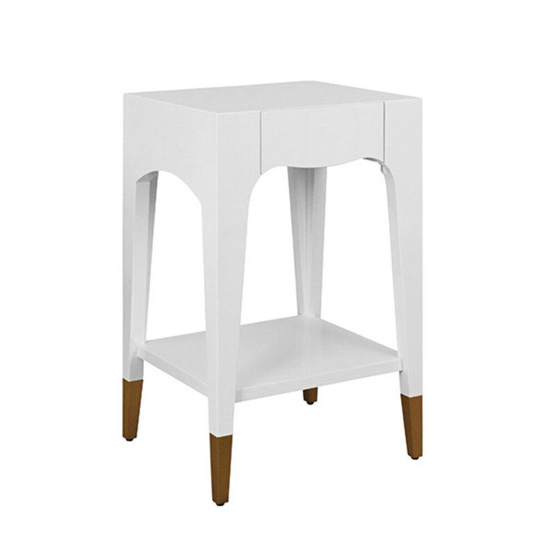 Solid Wood End Table, 29.5" H x 20"W x 18"D, White