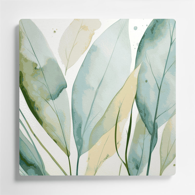 «Thanksgiving Minimalist Leaf Designs», art mural en métal blanc, H 12 po x l 12 po