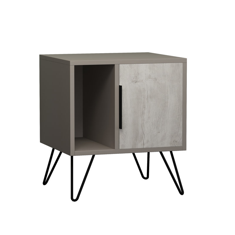 Bedelia Bedside Table, Light Mocha/Ancient White