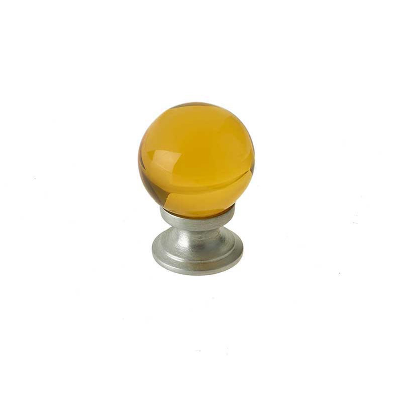 Collin Round Knob, Polished Chrome/Amber, 30mm