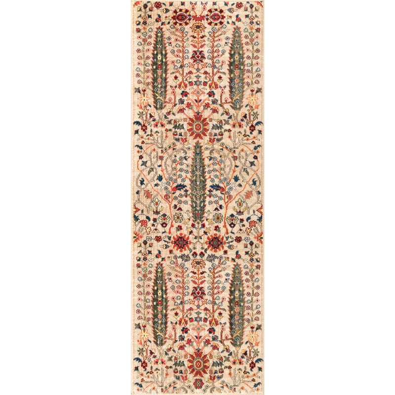 Tapis floral Marianna, Tapis de couloir 2 pi 6 po x 8 pi