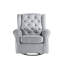 Fauteuil coulissant gris en tissu avec pivot