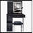 29.2" Small Size Left Drawer Desktop Vanity Table + Cushioned Stool, 2 AC+2 USB Power Station, Hair Dryer Bracket, Extra Large Touch Control Sliding LED Mirror, Tri-Color Switching, Brightness Adjust-988899476