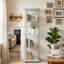 4-Tier Glass Single Door Display Cabinet, Tall Curio Cabinet with Toughened Glass, Black / White-387007886