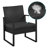 Bowmore 3-Piece Patio Furniture Set with Rattan Cushioned Chairs & Metal Table-1840865682