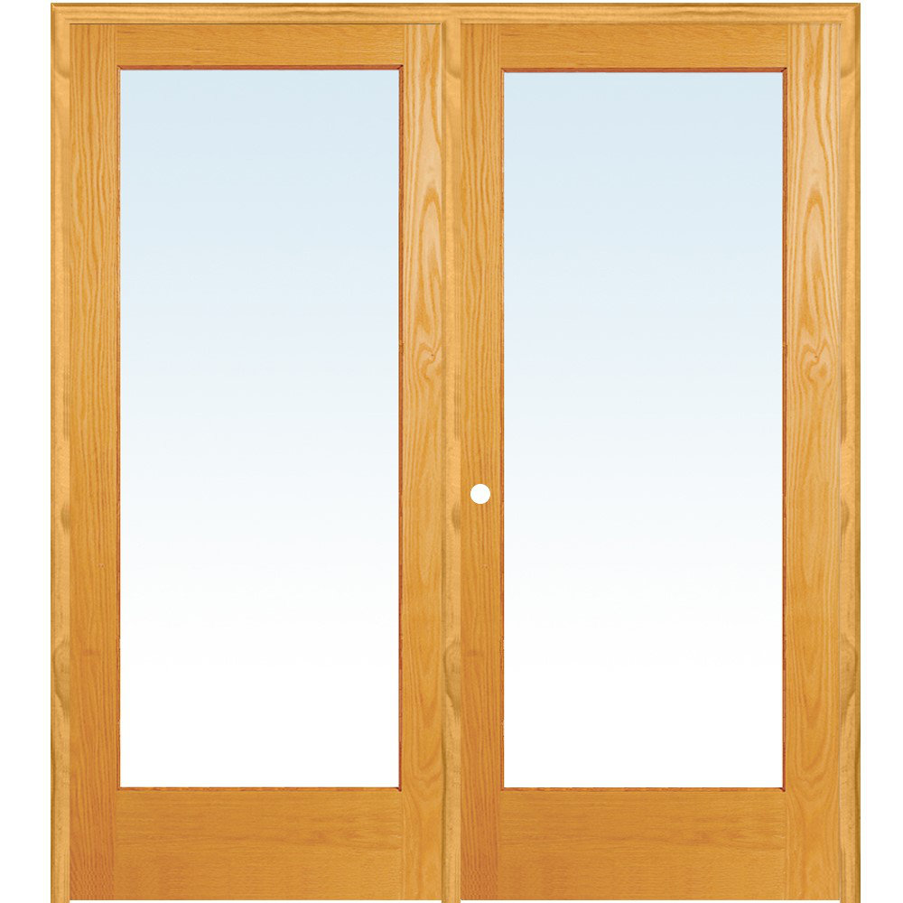 80'' Solid + Manufactured Wood Glass Unfinished French Doors MMI DOOR 