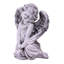Statue de jardin en forme d'ange assis avec ailes 8,75 po