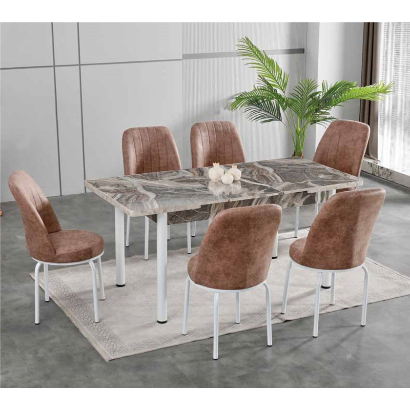 Nonka Extendable Wood Dining Set with 4 Chairs