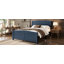 Lit plateforme double, lit plateforme en bois massif avec lattes de soutien et structure solide, sans sommier tapissier, bleu-1614643864
