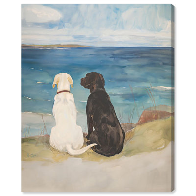 «Dog Perfect pair», toile côtière par Art Remedy