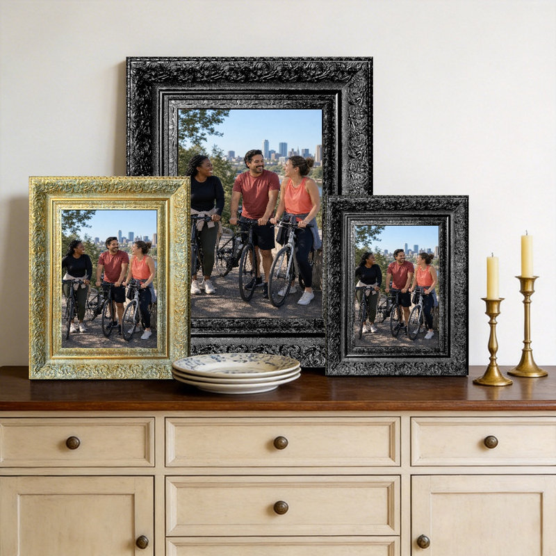 11" x 14" Black 1PC Shelf Picture Frame for Wall and Tabletop Display