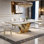 Luxury modern simple rectangular dining table sets