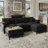 108'' Comfy  U Shaped Sectional Modular Deep 5-Piece Cloud Sofa with Ottomans- Premium Fabric-1861371614