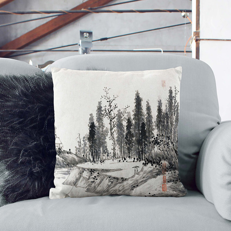 Abstract Square Cushion, 55cm H x 55cm W x 20cm D, Stone