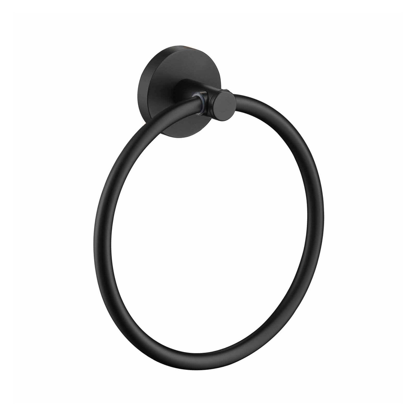 Circular Bathroom Towel Ring, Matte Black