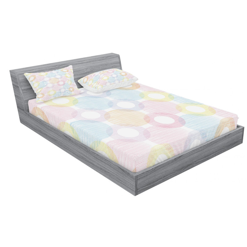Microfiber Geometric Sheet Set, Full Sheet Set with Fitted Sheet