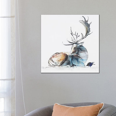 Buck And Bird, 2006 by Mark Adlington - Wrapped Canvas Painting