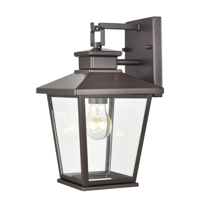 Steel Wall Light, Powder Coated Bronze, 13" H x 7.5" W x 7.5" D