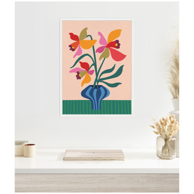 Daffodils and Vase by Rachel Lee 3 Birdies Studio Framed Canvas Wall Art Print