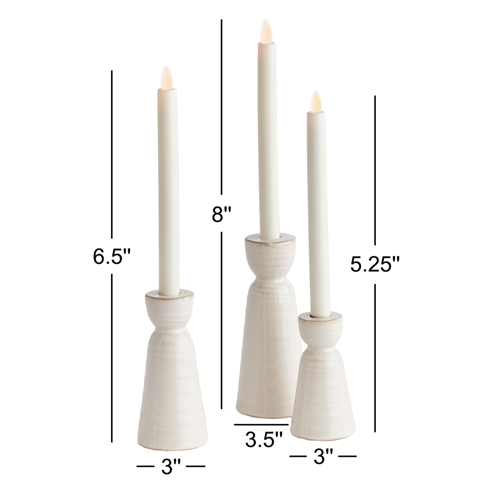 Hathaway Candlestick Holder, Cream