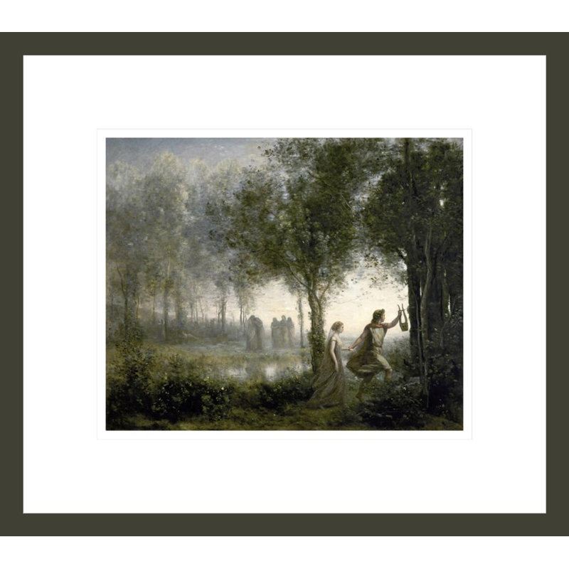 Orphée menant Eurydice des Enfers par Jean-Baptiste-Camille Corot, impression giclée encadrée, H 13,75 po x l 15,51 po