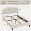 Upholstered Bed Frame with with Diamond Button-Tufted Headboard-910678845-910678846