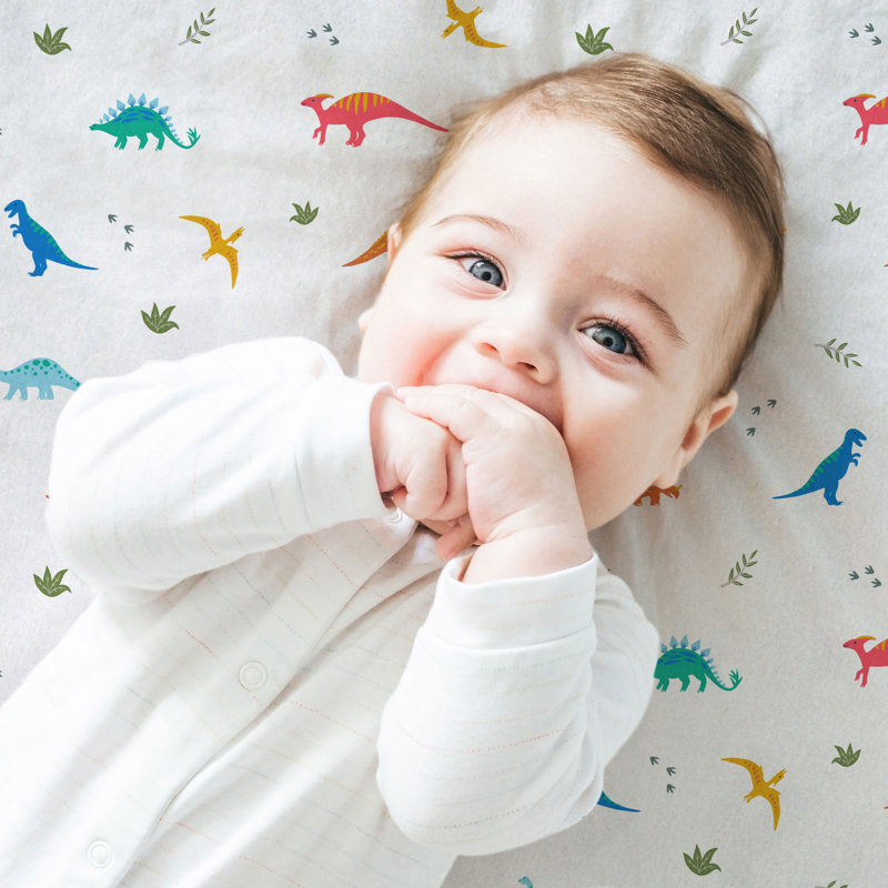 Wildkin 100% Cotton Flannel Crib Sheet – Soft & Breathable Fitted Sheet - Jurassic Dinosaurs