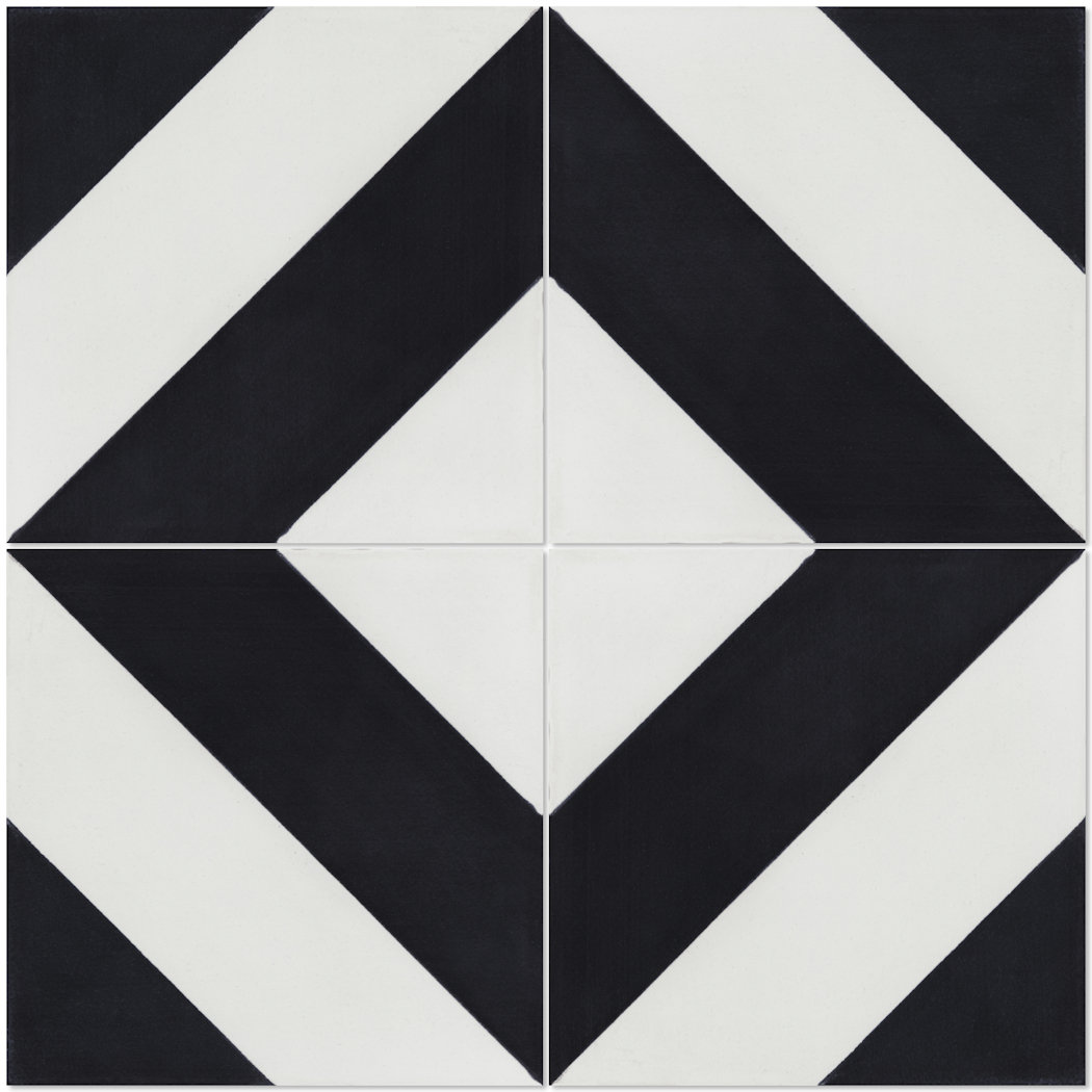 Diagonal Four A 8" x 8" Patterned Wall & Floor Tile Villa Lagoon Tile