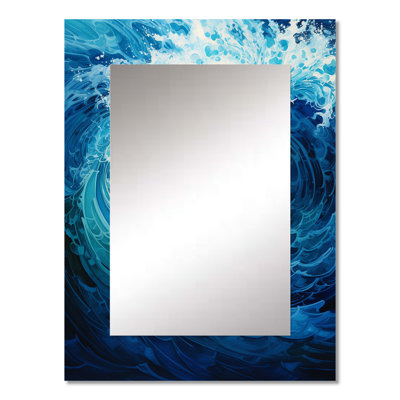 Tidal Twist Wave Vortex - Abstract Spirals Wall Mirror, Modern Decorative Mirror, Printed Metal Art