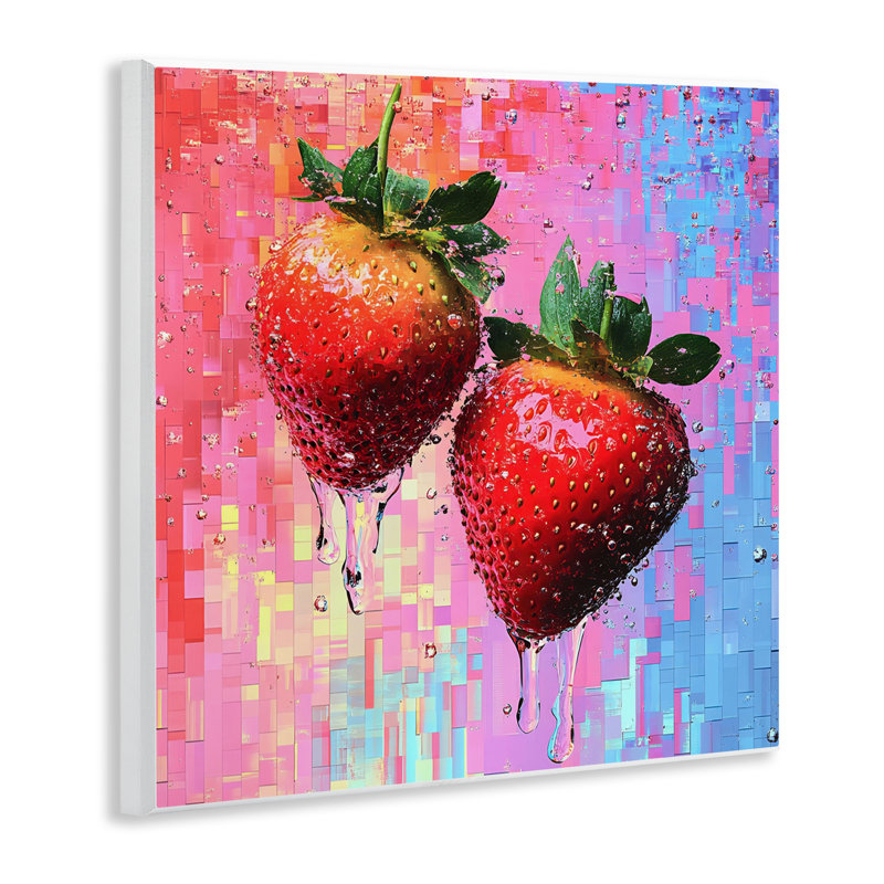 «Lush Strawberries with Water Drip», plaque murale par LSR Creative Studio